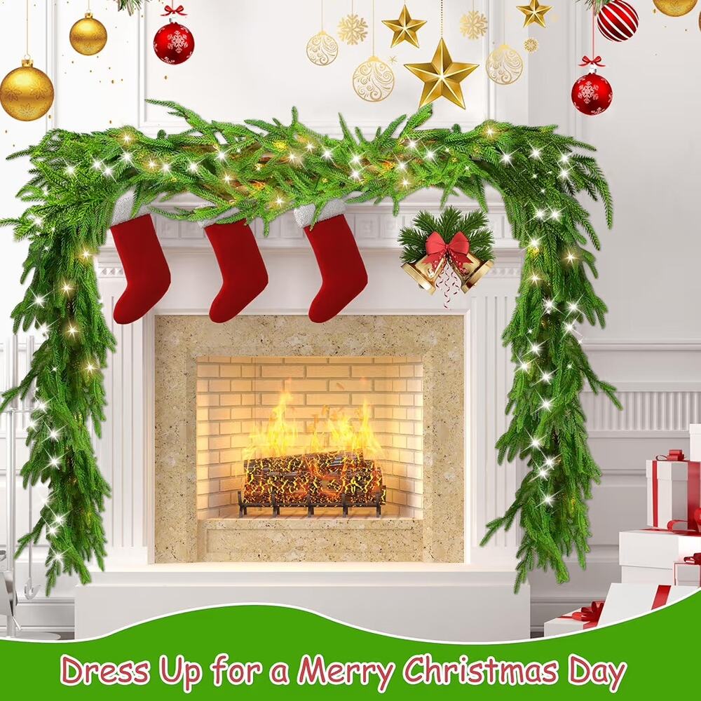 6’ Norfolk Pine Real Touch Garland, Prelit